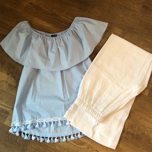 Mud Pie Off-The-Shoulder Top with Tassel bottom